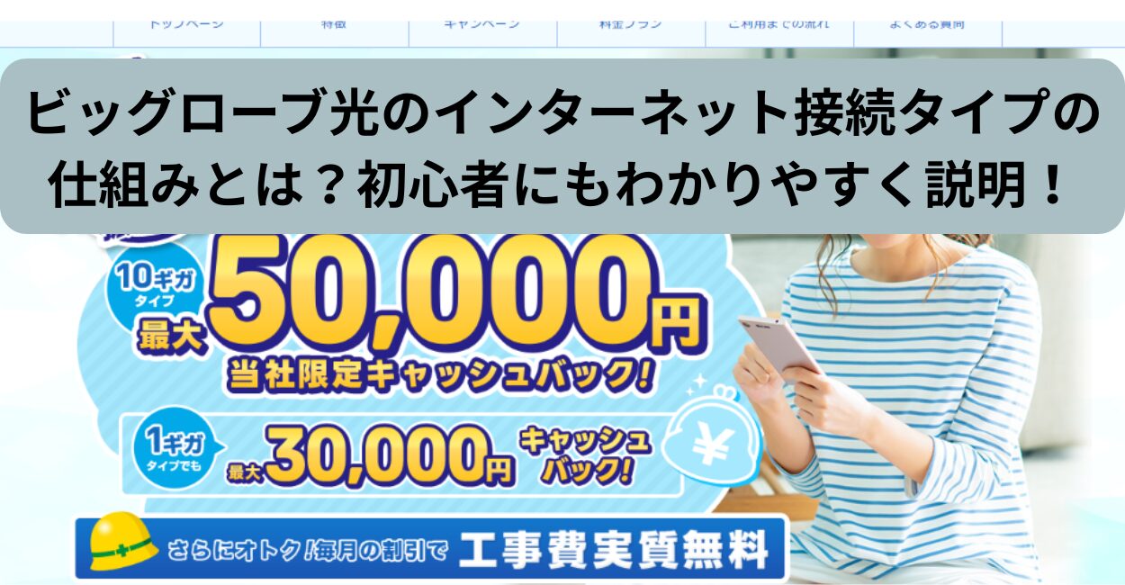 ビッグローブ光のインターネット接続タイプの仕組みとは？初心者にもわかりやすく説明！