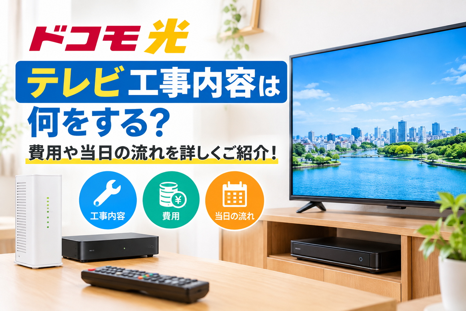 ドコモ光 テレビ 工事内容は何をする？費用や当日の流れを詳しくご紹介！